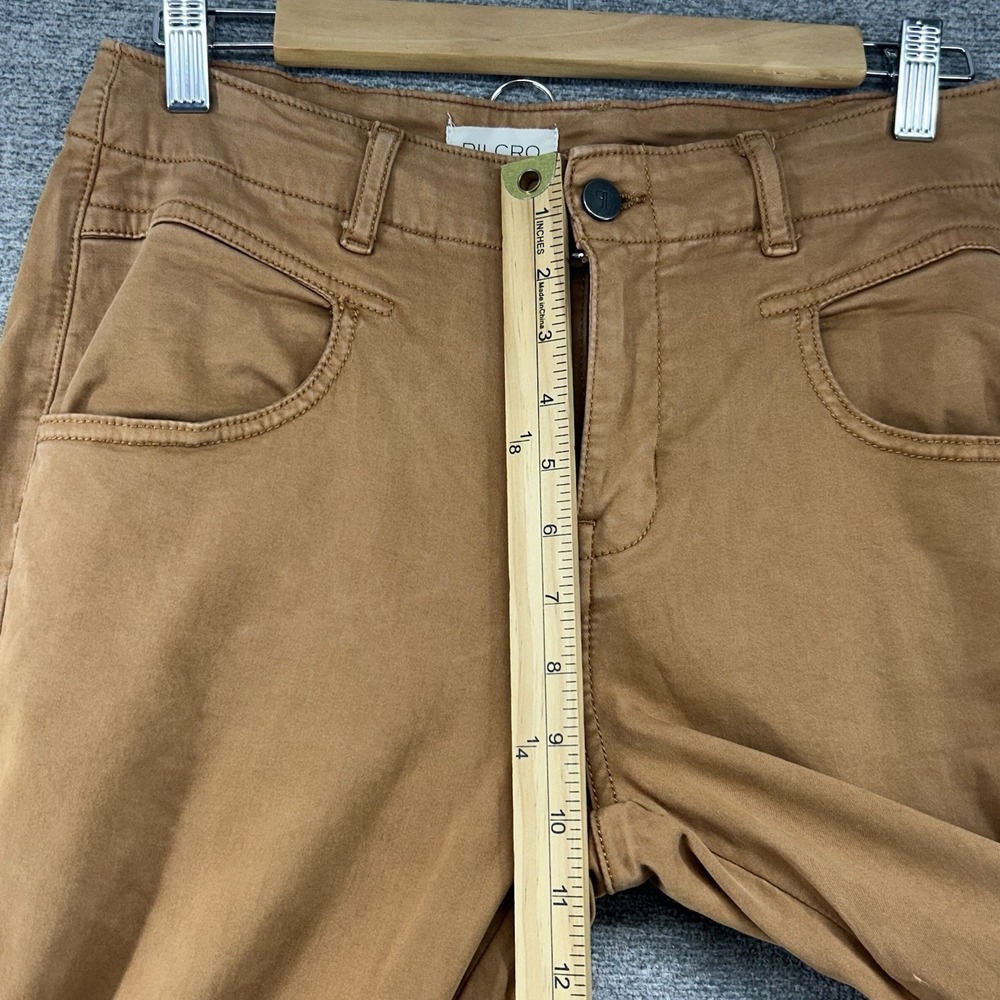 Pilcro Flare Pants Women Size 29 Brown Casual Stretch - Picture 8 of 11